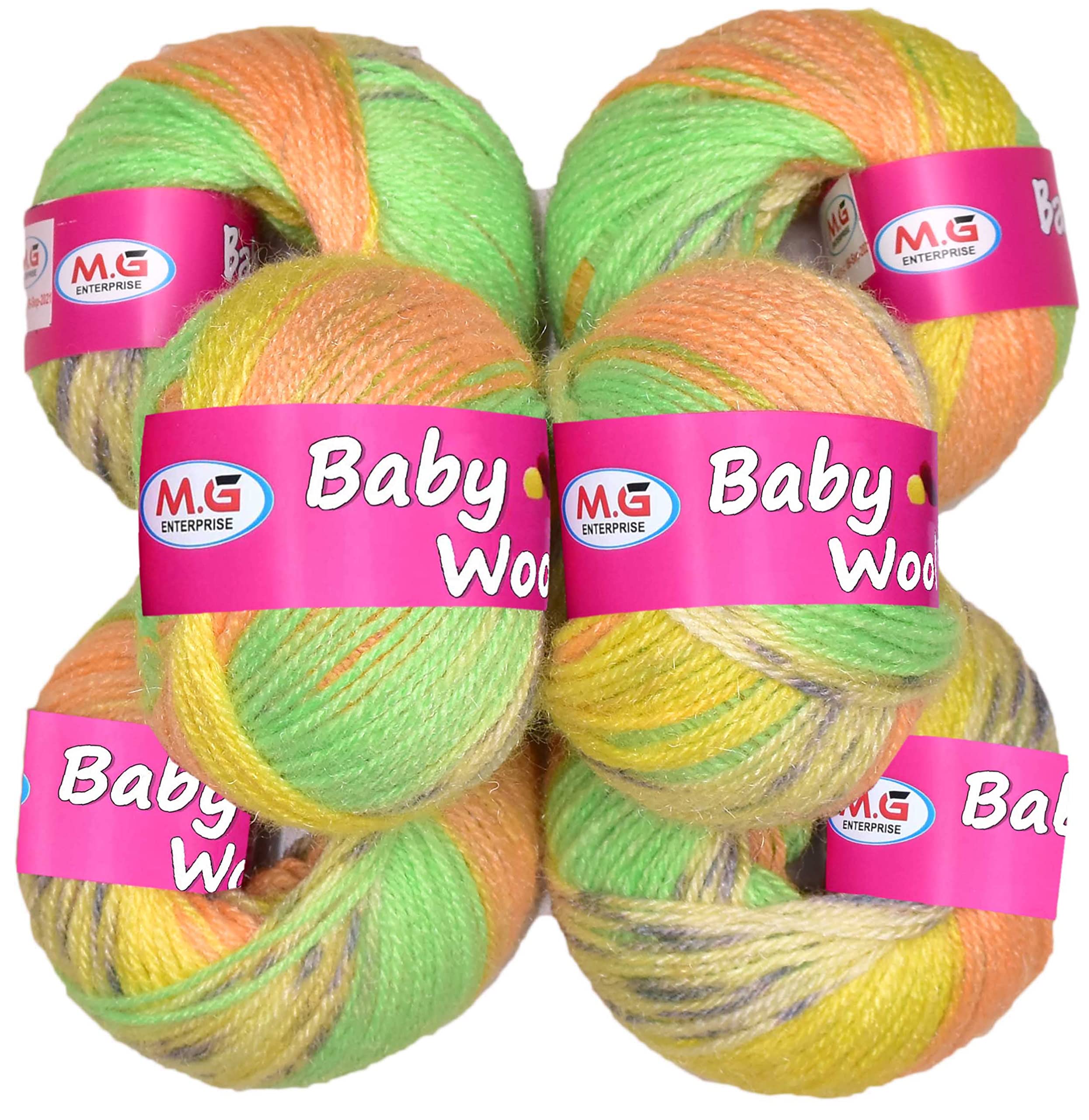 M.G ENTERPRISE Premium Wool 100% Acrylic Wool Apple Green (16 pc) Baby Wool M/G Wool Ball Hand Knitting Wool/Art Craft Soft M/G Fingering Crochet Hook Yar HG