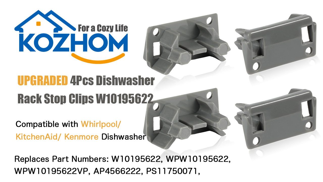 4-Pack Dishwasher Rack Stop Clip W10195622 - Upper Dishrack Slide Rail Stop For Whirlpool/KitchenAid - View #5