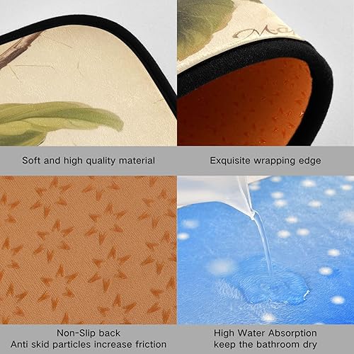 Miniatura 4 de FUGIDOG Juego de 2 tapetes de cocina vintage con diseño de manzanas, absorbentes, antifatiga, acolchados, antideslizantes, cómodos, lavables para