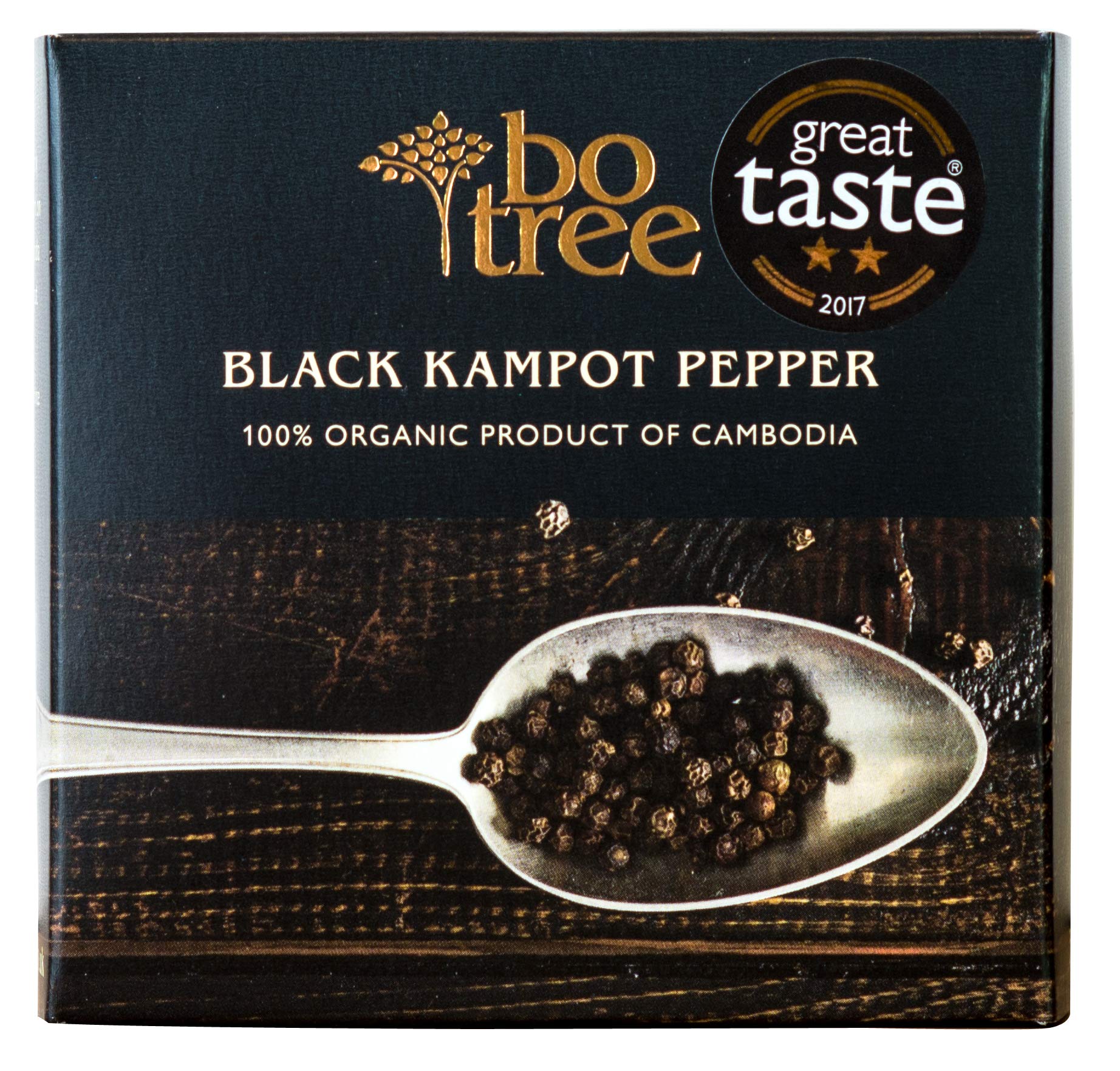Bo Tree Farms Organic Kampot Pepper, Black Peppercorns, 3.2 Ounce