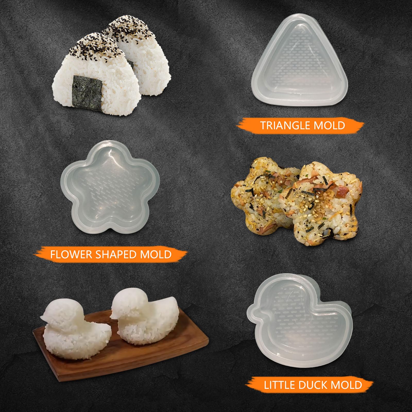 HI NINGER Sushi Maker Kit Completo, 20 Pezzi Set per adatto ai principianti da preparare da soli, con stampo per polpette di riso, coltello, tappetino, bacchette, bset completo Piatti da sushi(Nero)