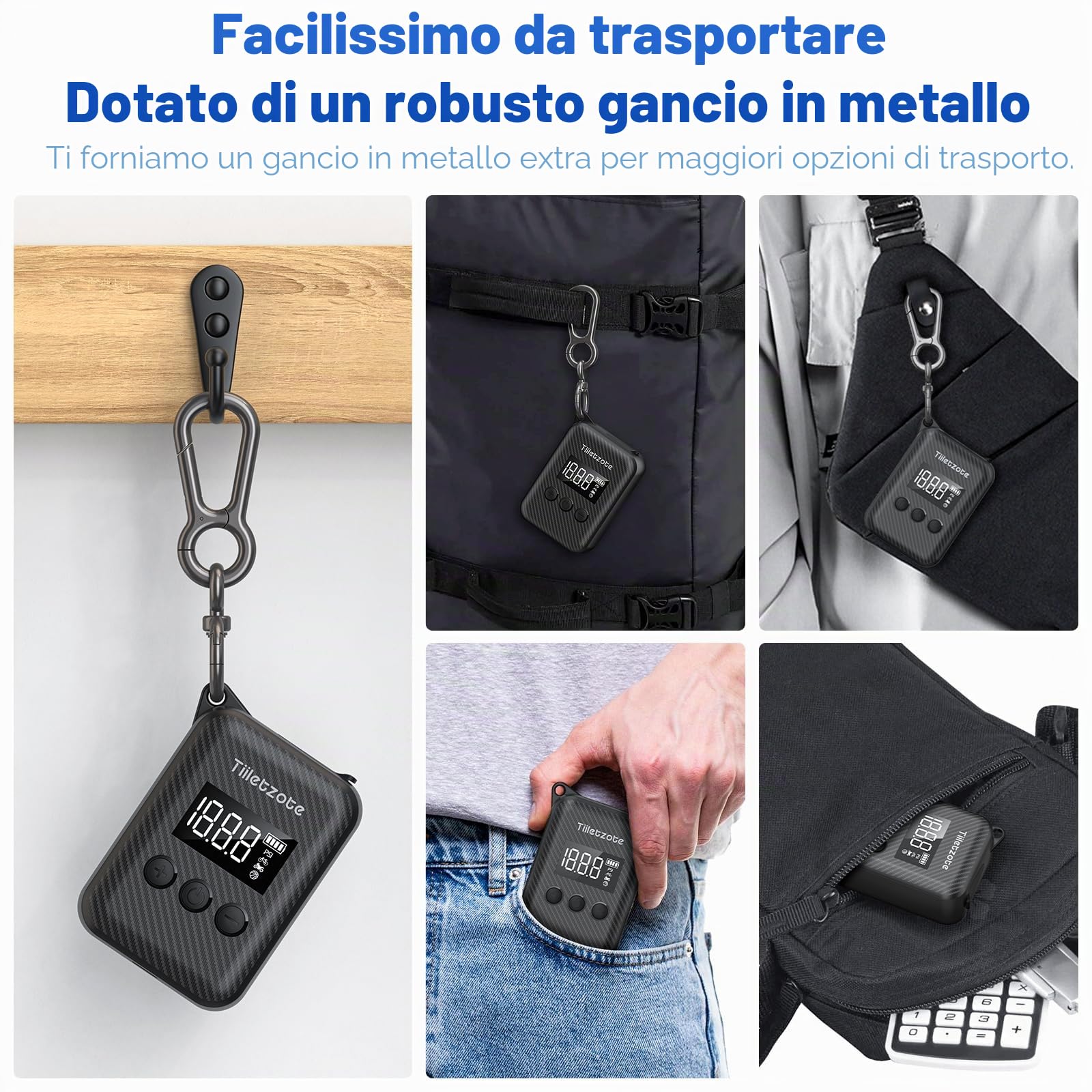 Mini pompa elettrica Bike Pump ricaricabile per bicicletta, 130 PSI, portatile con manometro, spegnimento automatico, adatta per mountain bike, bici da strada e city bike