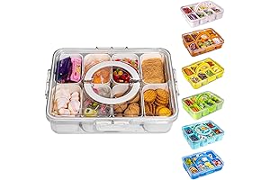 1-Pack Snack Box with Compartments and Lid
