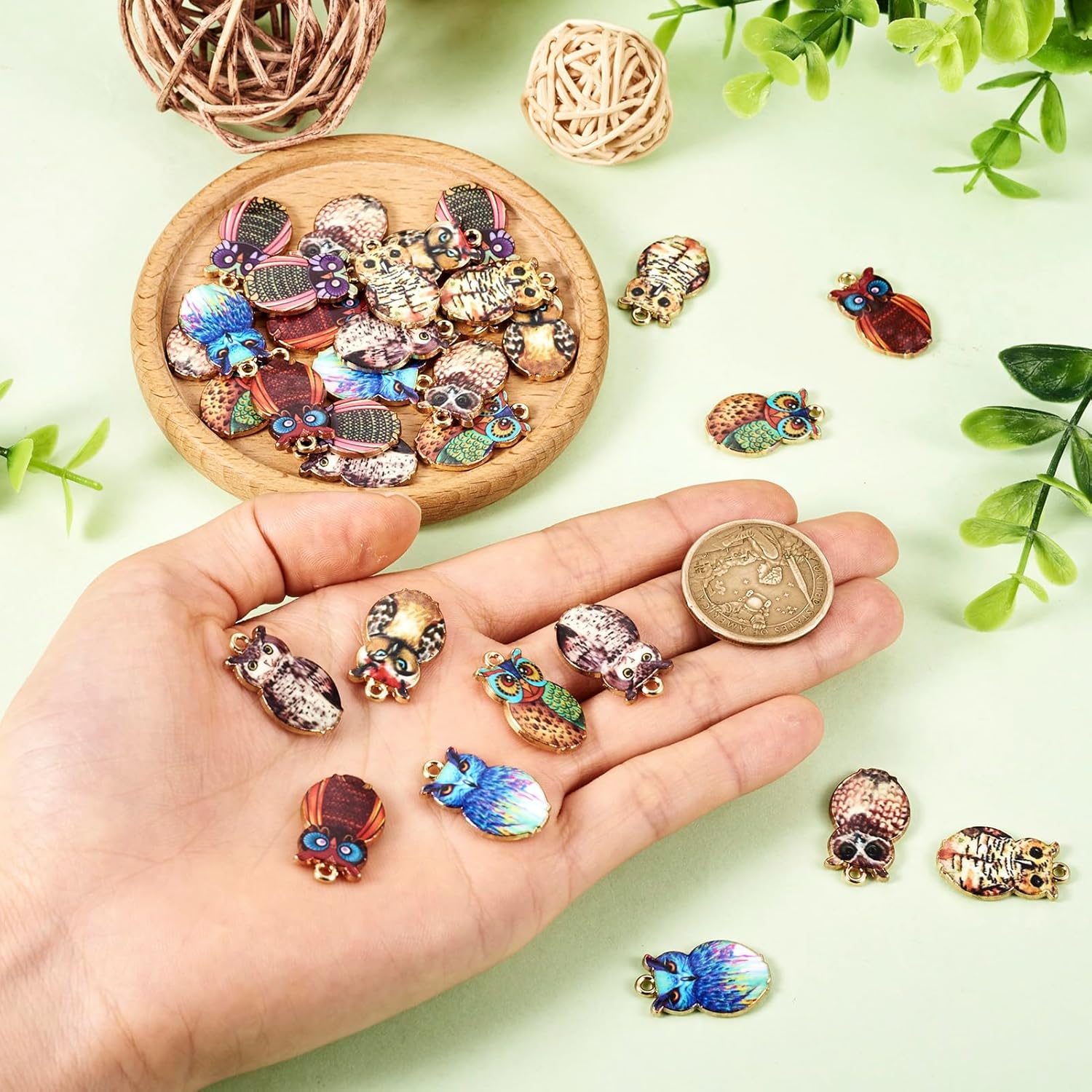 24pcs Owl Enamel Charms Halloween Owl Enamel Charm Colorful Animal Pendants for Earrings Necklaces Bracelets Jewelry Making DIY Craft Findings - Image 6