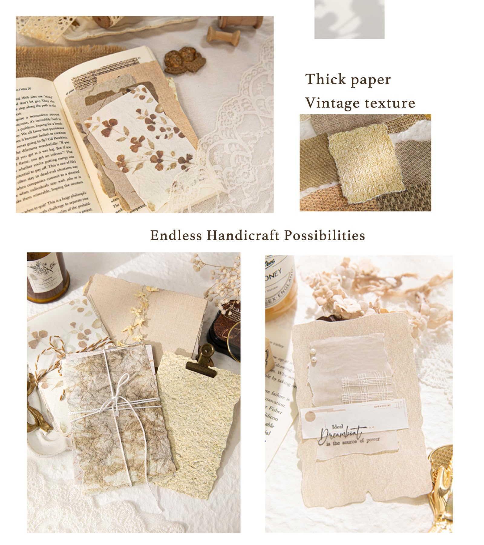 168Pcs Scrapbook Paper - 6 pack Embossed Textured&Printing Craft Paper Assorted Special Cards Mix for Scrapbooking Junk Journal Journaling Supplies DIY Materials (Textured paper mix)