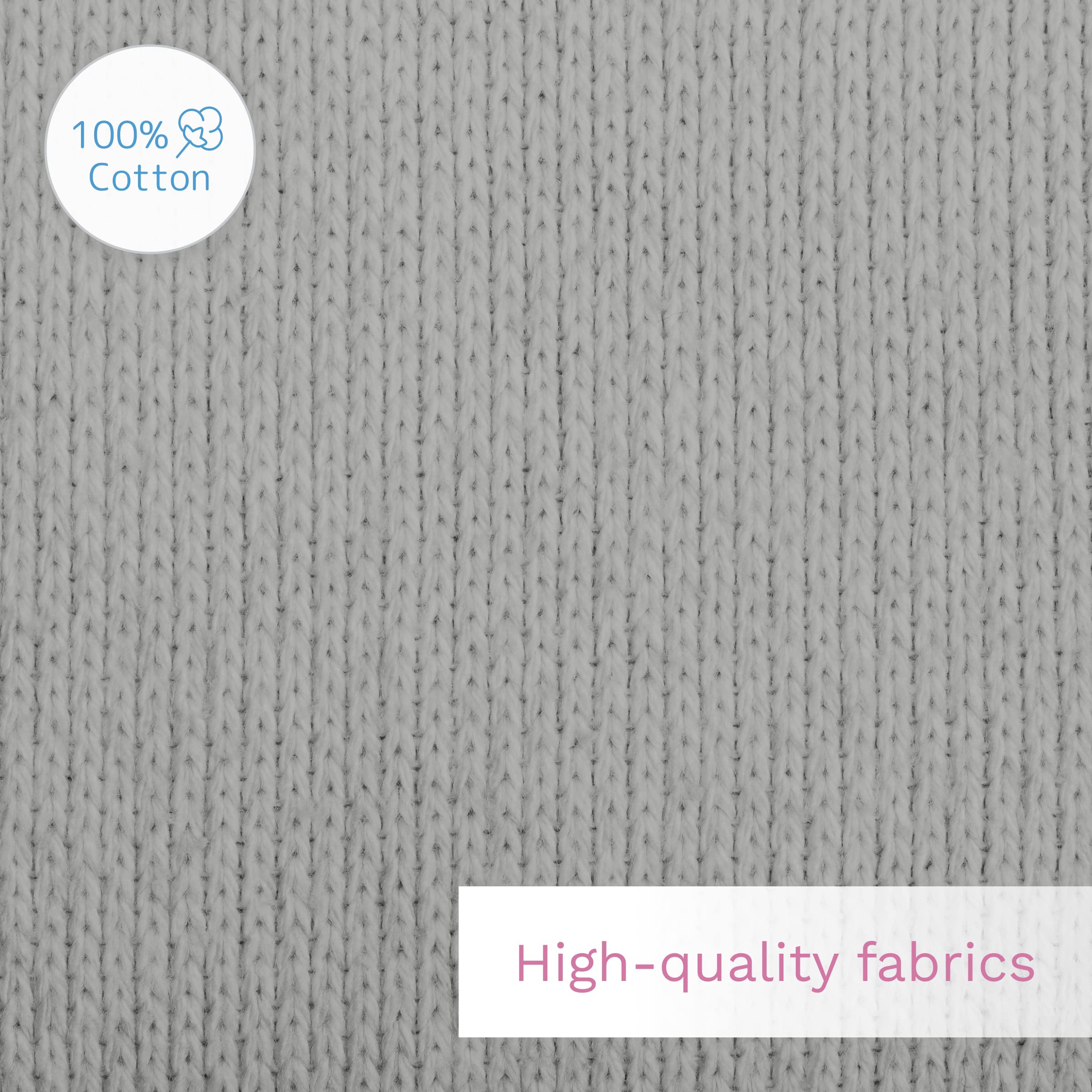 Jersey 100% Cotton Fitted Sheet for 90 x 55 cm Baby Bedside Crib Mattress (Grey) — view 6