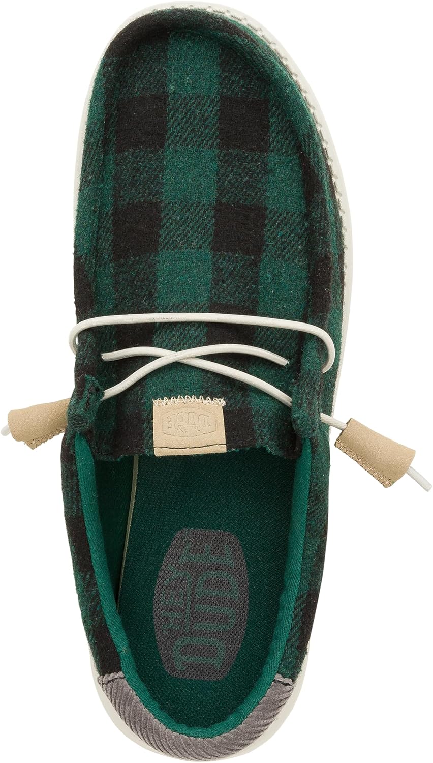 HEYDUDE Men's Wally Buffalo Plaid Slip-On Loafers | Ultra Lightweight Comfortable Casual Shoes - Image 2