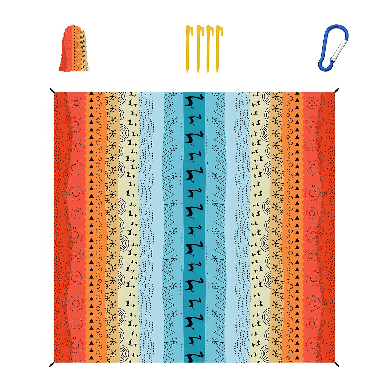 Msioytog 210x200cm Large Sandproof Beach Blanket Light Weight Waterproof Beach Mat for Swimming Pool Lakeside and Camping Travel Carpet