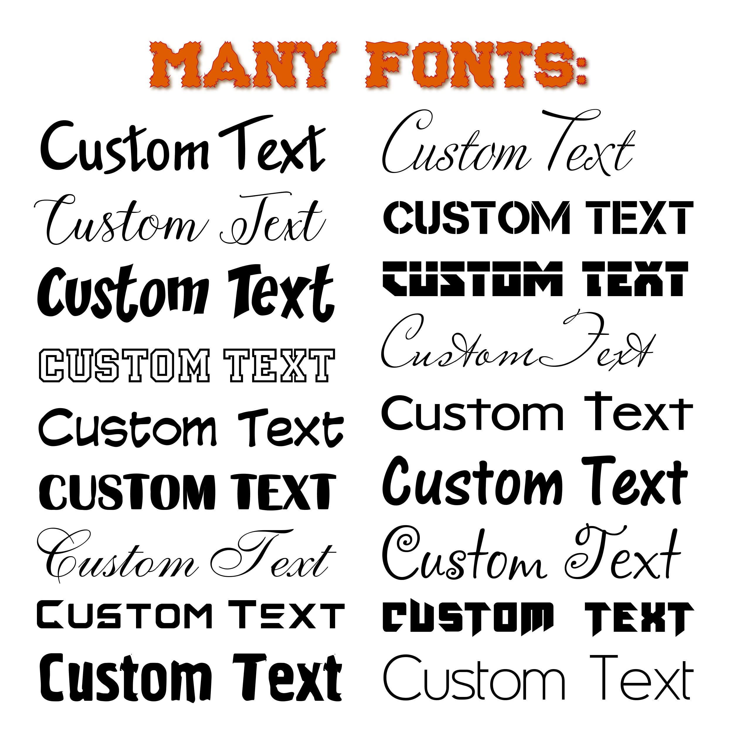 USA Made Vinyl Decals Multiple Fonts Colors Custom Vinyl Lettering ...