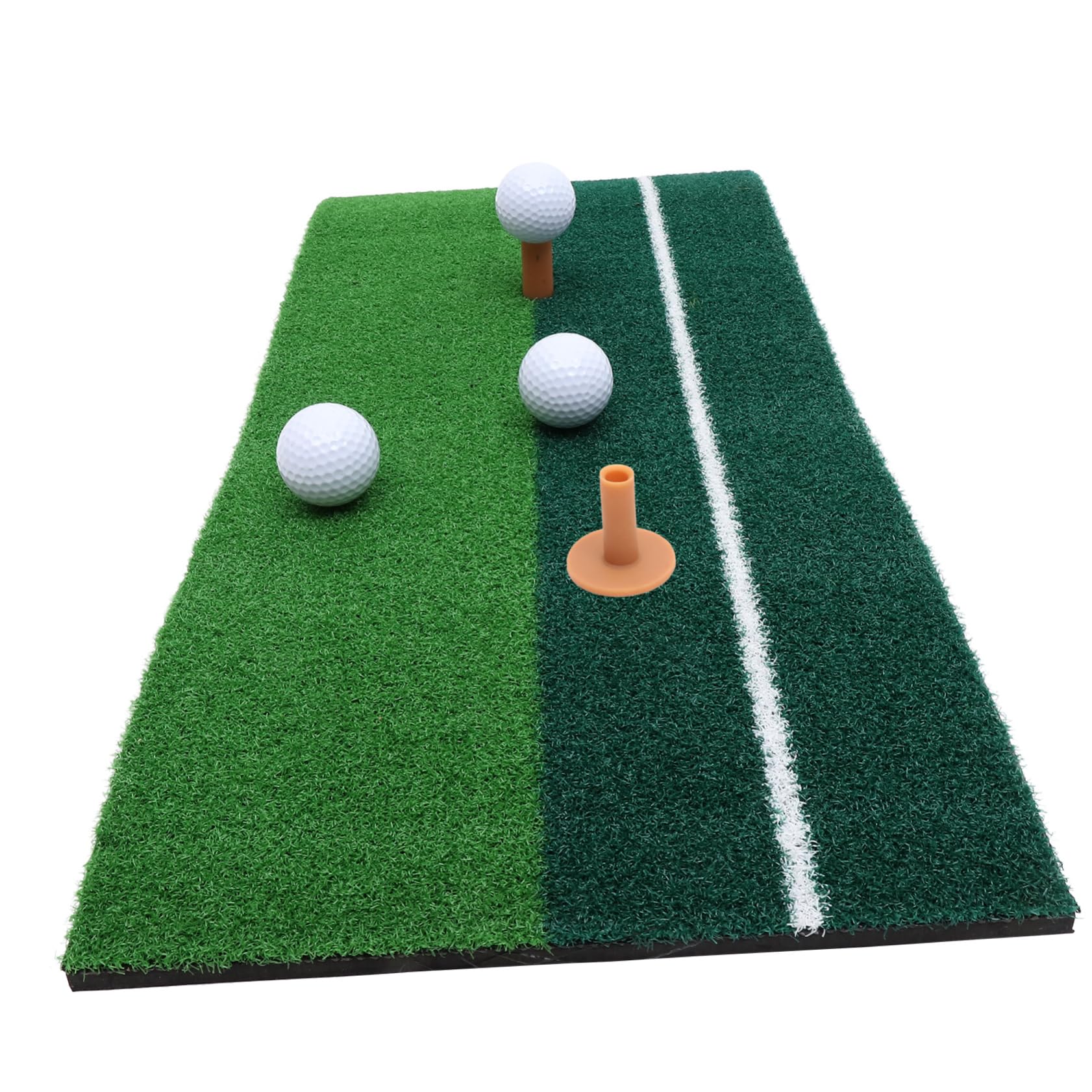 Gogogmee Golf Swing Practice Mat Portable Hitting Pad 30x60cm Holders 3 Balls for Home Office Outdoor Use