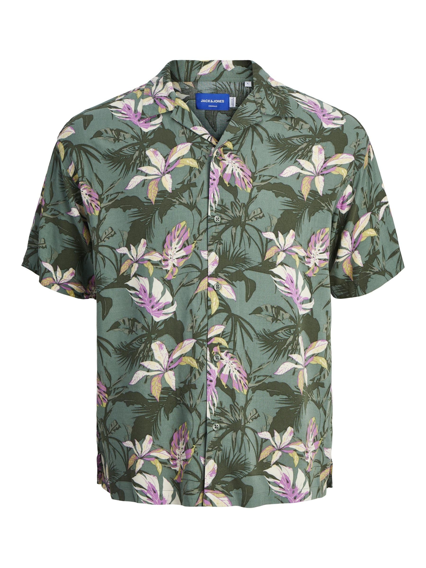 Jack & Jones Men's Laurel Wreath Jorluke Tampa Aop Shirt Ss Sn, Xs