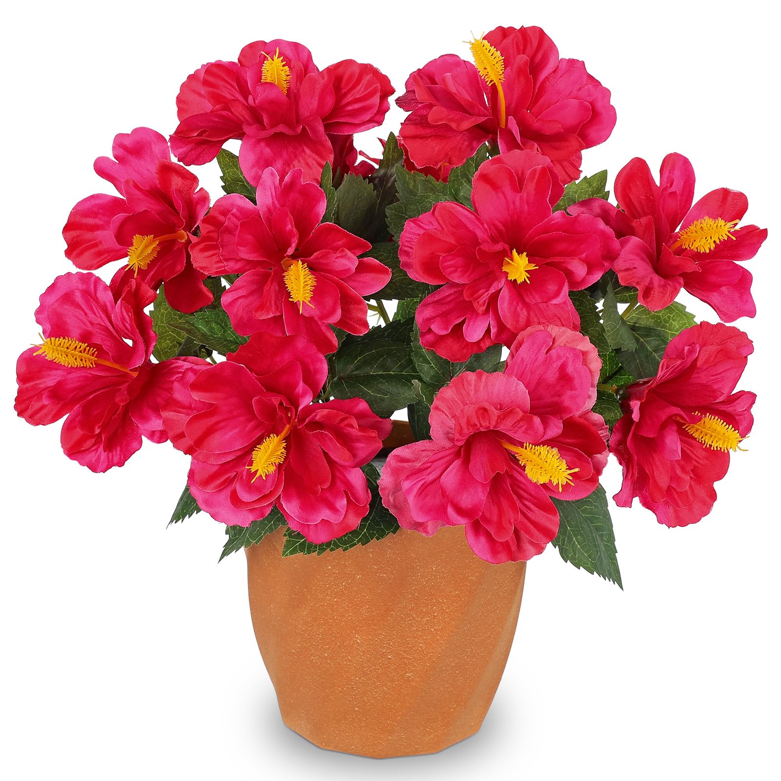 Amazon.com: Briful Artificial Hibiscus Flowers in Pot, 14.1