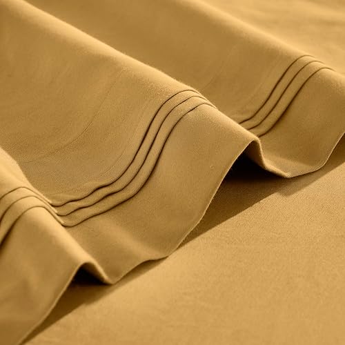 Miniatura 3 de Superior Juego de sábanas de algodón egipcio de 4 piezas, 650 hilos, diseño moderno, sábanas sostenibles, básicos ultrasuaves, sólido, sábana bajera