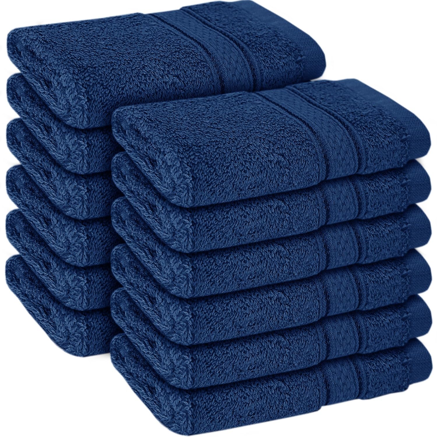 Zzzmrh Royalblue Washcloths Towels Set(30X30cm) Pack Of 12, Highly Absorbent And Super Soft Fingertip Towels, Multi-Purpose Wash Cloths For Bathroom,Gym,Hotel & Spa (Royalblue)