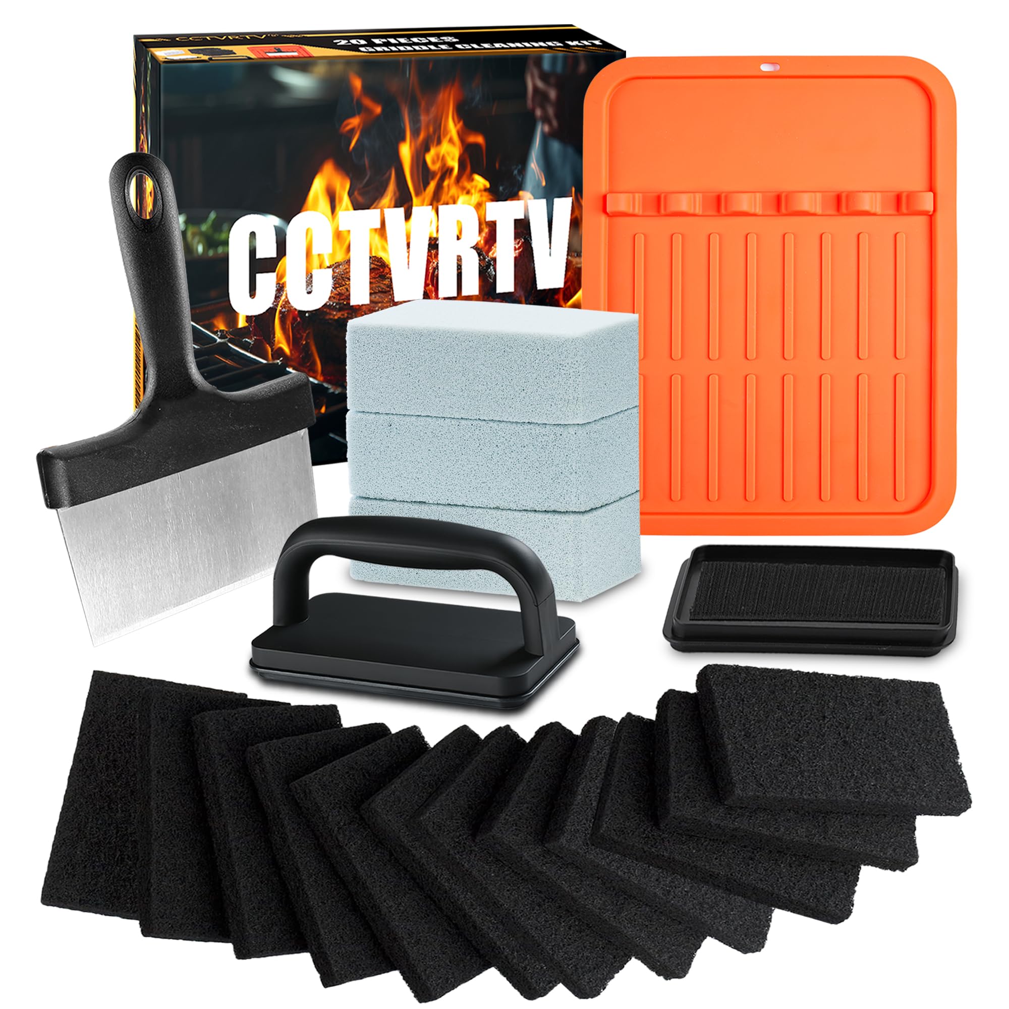 33-Piece Blackstone Griddle Cleaning Kit With Silicone Mat & Grease Liners