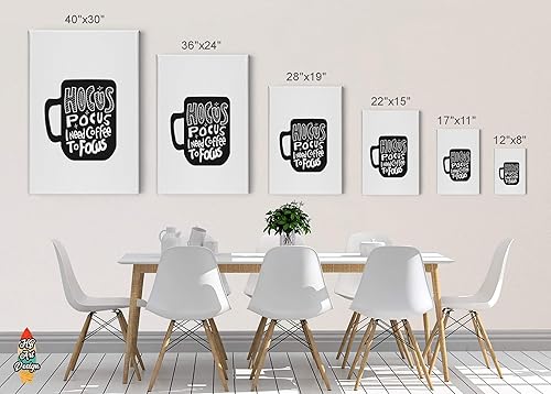 Miniatura 5 de HB Art Design Hocus Pocus I Need Coffee to Focus Black and White Mug Canvas Print Wall Art Coffee Bar Decor Coffee Signs Kitchen Wall Decor Dining