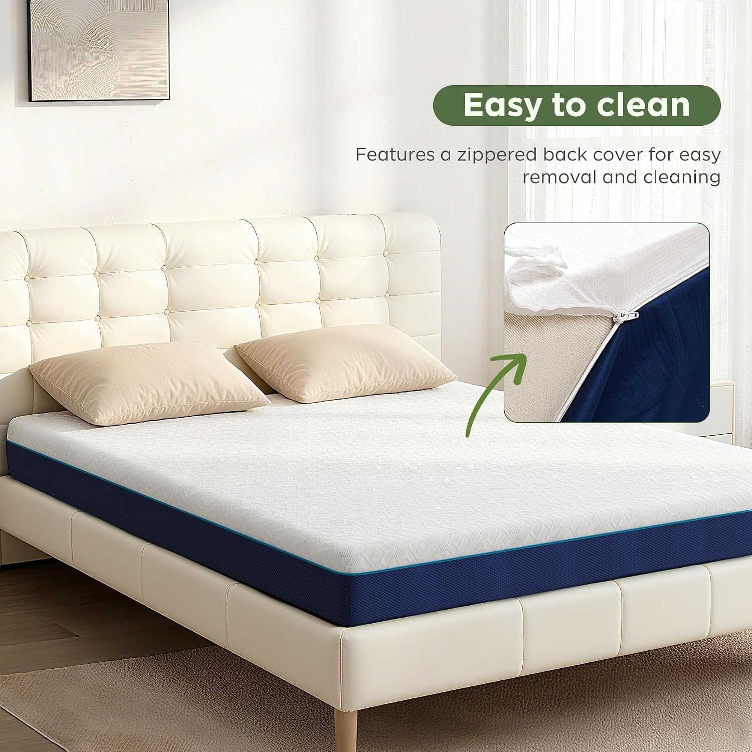 6 Inch King Size Memory Foam Hybrid Mattress in a Box [Innovative Version], Fiberglass Free, Medium Firm Support, Zoned Pressure Relief, CertiPUR-US