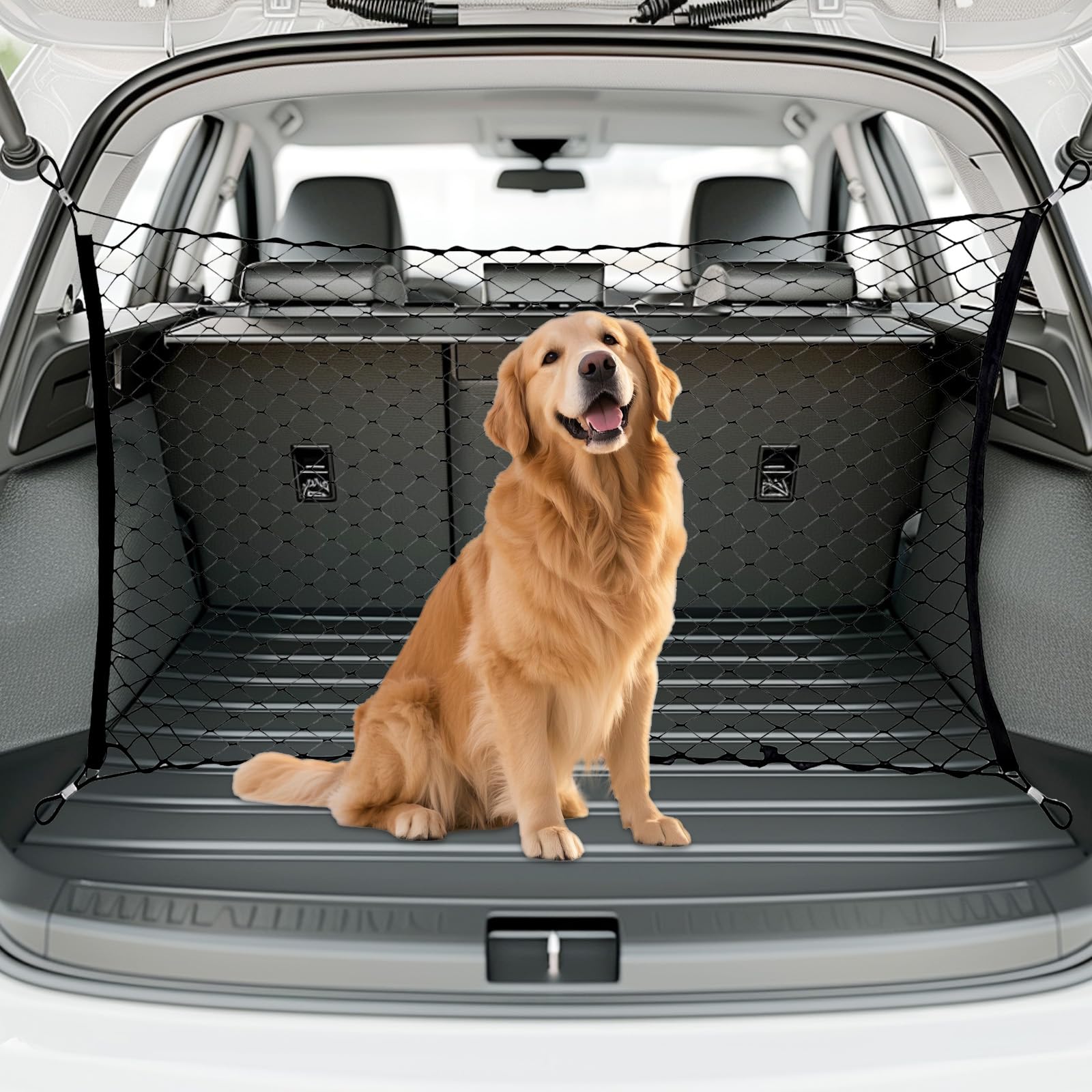 CZMTBO Dog Guard for Car Boot, 120x70cm Black Dog Car Barrier Net Universal Cars Divider Back Seat Barrier Net to Secure Luggage and Pets for Truck SUV MPV