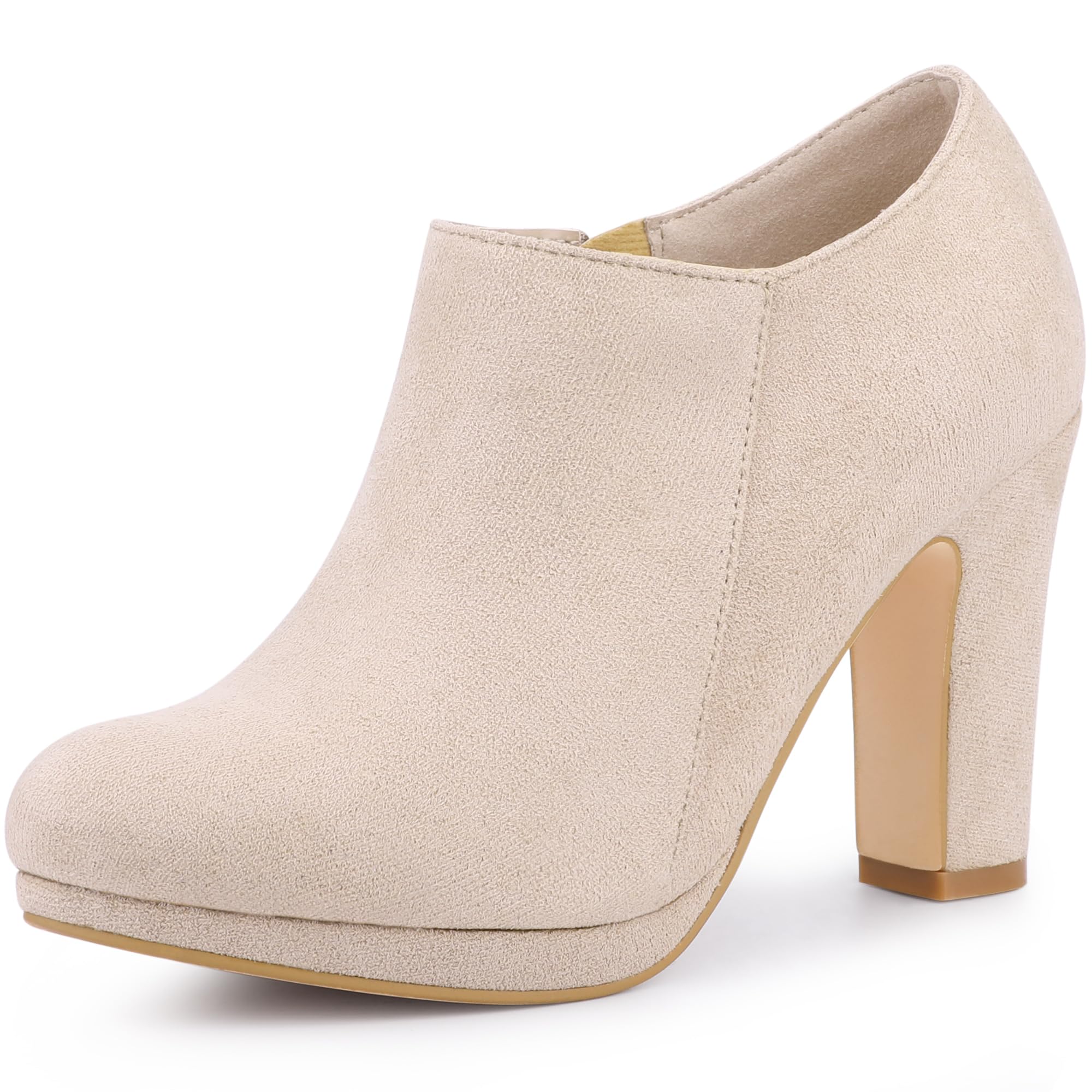 Perphy Round Toe Platform Block Heel Ankle Booties for Women