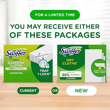 Swiffer Sweeper Dry Sweeping Pad, Floor Mop for Multi-Surface Refills Dusters, Unscented, 52 Count