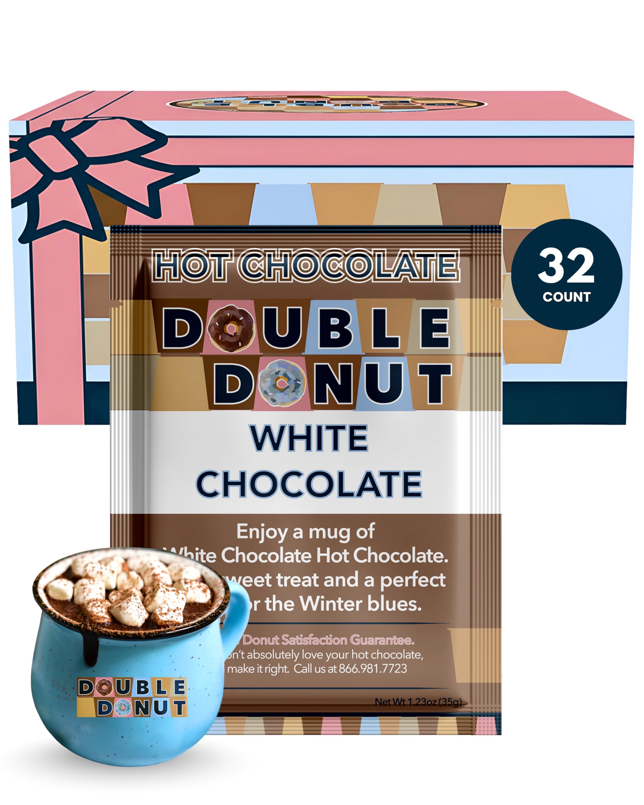 Double Donut White Hot Chocolate Mix Packets, Flavored White Hot Cocoa Mix Packets, 32 Count - View #8