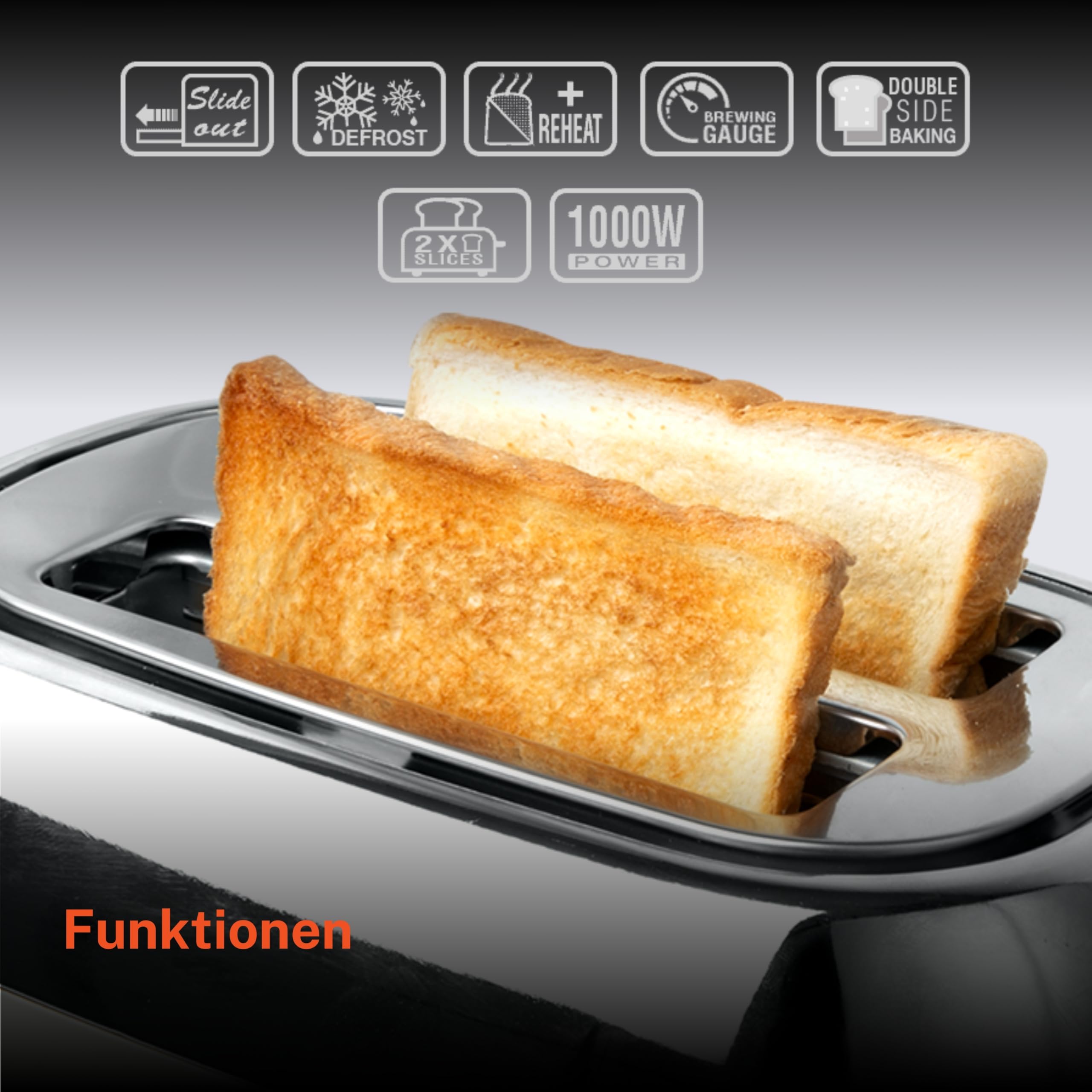 Muse MS120DG. Tostador de 2 rebanadas de pan