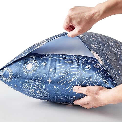 Miniatura 15 de BEDELITE Funda de almohada de satén para impresión digital para cabello y piel, enfriamiento súper suave similar a las fundas de almohada de seda