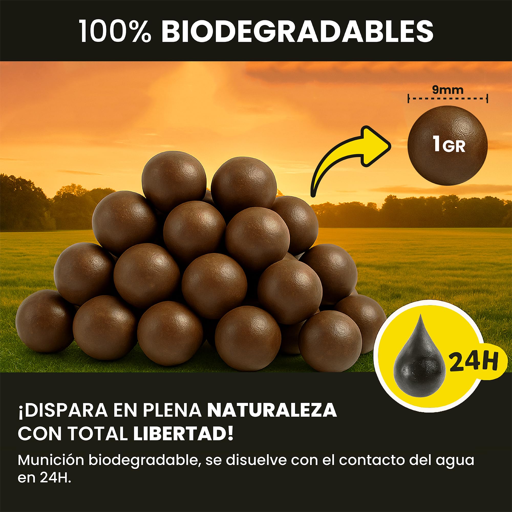 Genérico GARBEST - Tirachinas Clásico de Acero | Tirachinas con Estuche, 100 Gramos Munición Arcilla Biodegradable y Gomas de Repuesto | Pack Regalo