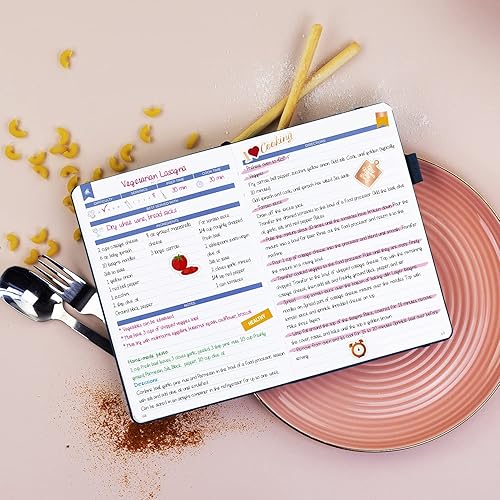 Vista 102 de Clever Fox cuaderno de recetas A5 Gris