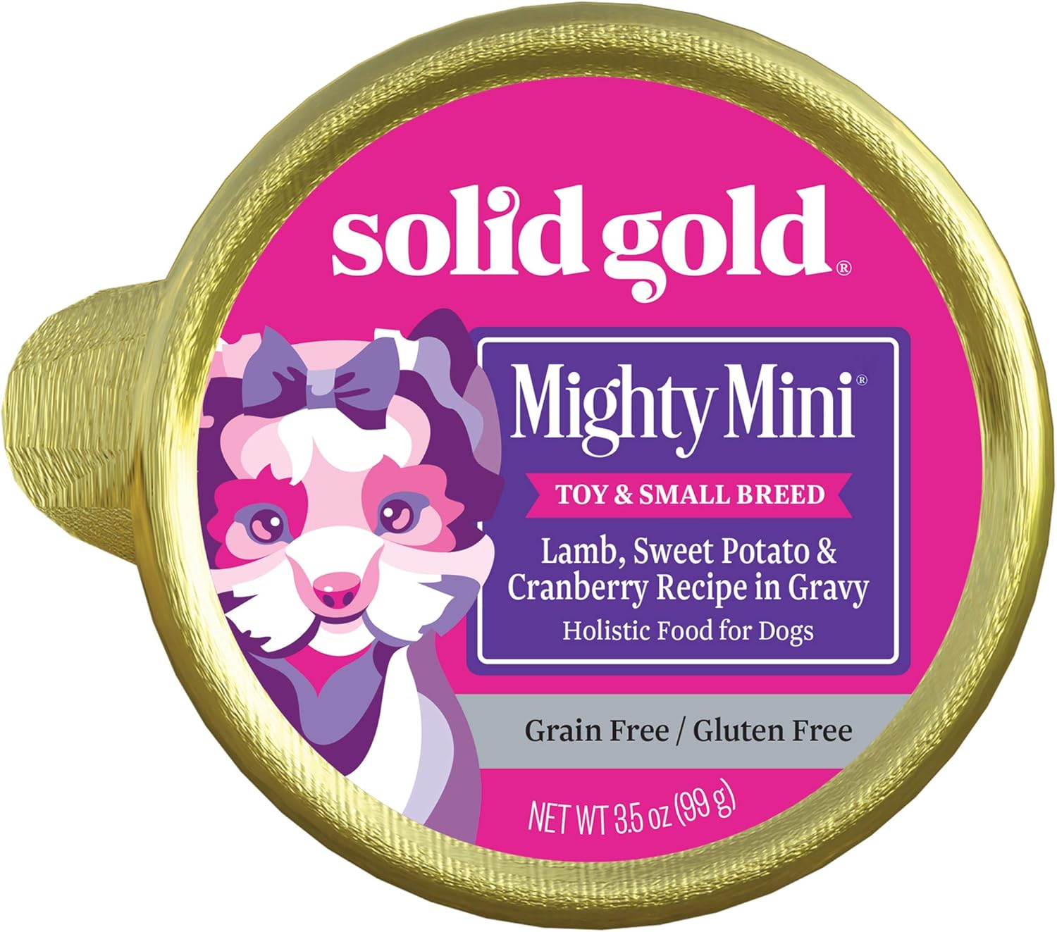 BEST BY FEB21/2025)) Solid Gold Wet Dog Food for Small Dogs - Mighty Mini Grain Free Wet Dog Food Made with Real Lamb - for Puppies, Adult & Senior Small Breeds with Sensitive Stomachs Lamb 2.63 Pound (Pack of 1)