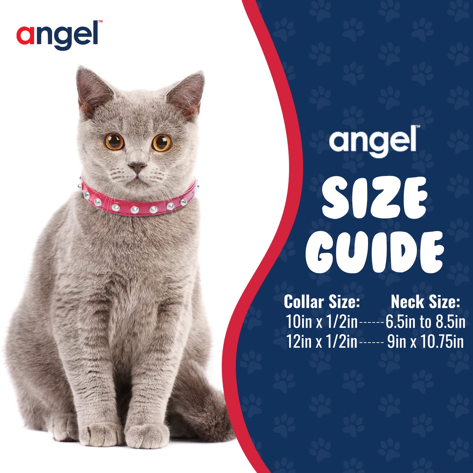Engel Pet Supplies Leder Zughalsband Katze/Kätzchen Halsband mit Sicherheit Elastic Stretch, 10 von 1/2, Rot