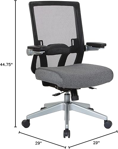 Miniatura 20 de Space Seating 867 Series - Silla de administrador ajustable con respaldo de malla transpirable, soporte lumbar y brazos abatibles acolchados,
