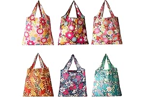 Durable Nylon Grocery Totes - Pack of Six
