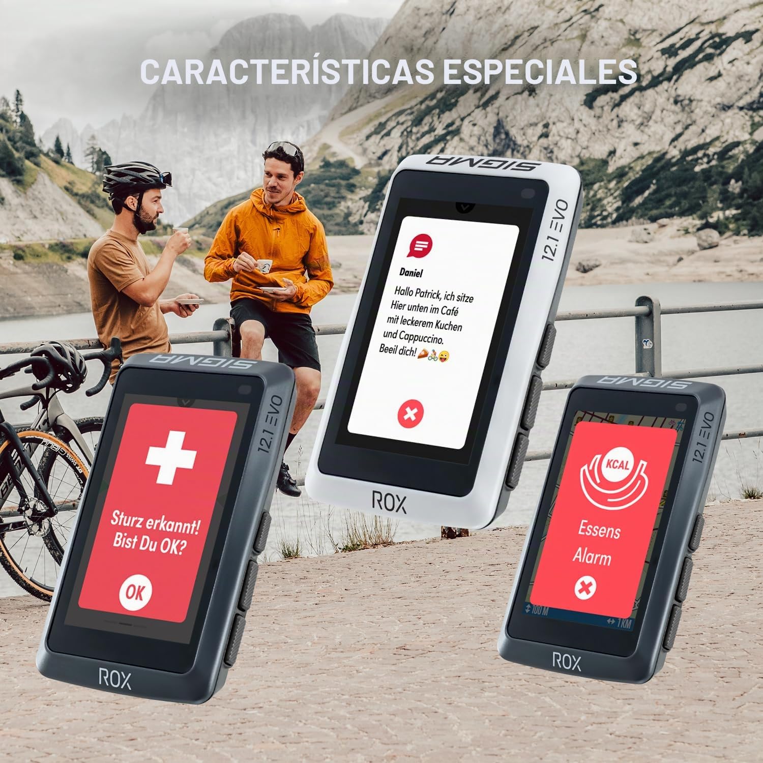 SIGMA ROX 12.1 EVO Ciclocomputador GPS inalámbrico 3" | Fabricado en Alemania | Navegador Bicicleta con 150 Funciones, GLONASS & Bluetooth - Compatible con Komoot & E-Bike