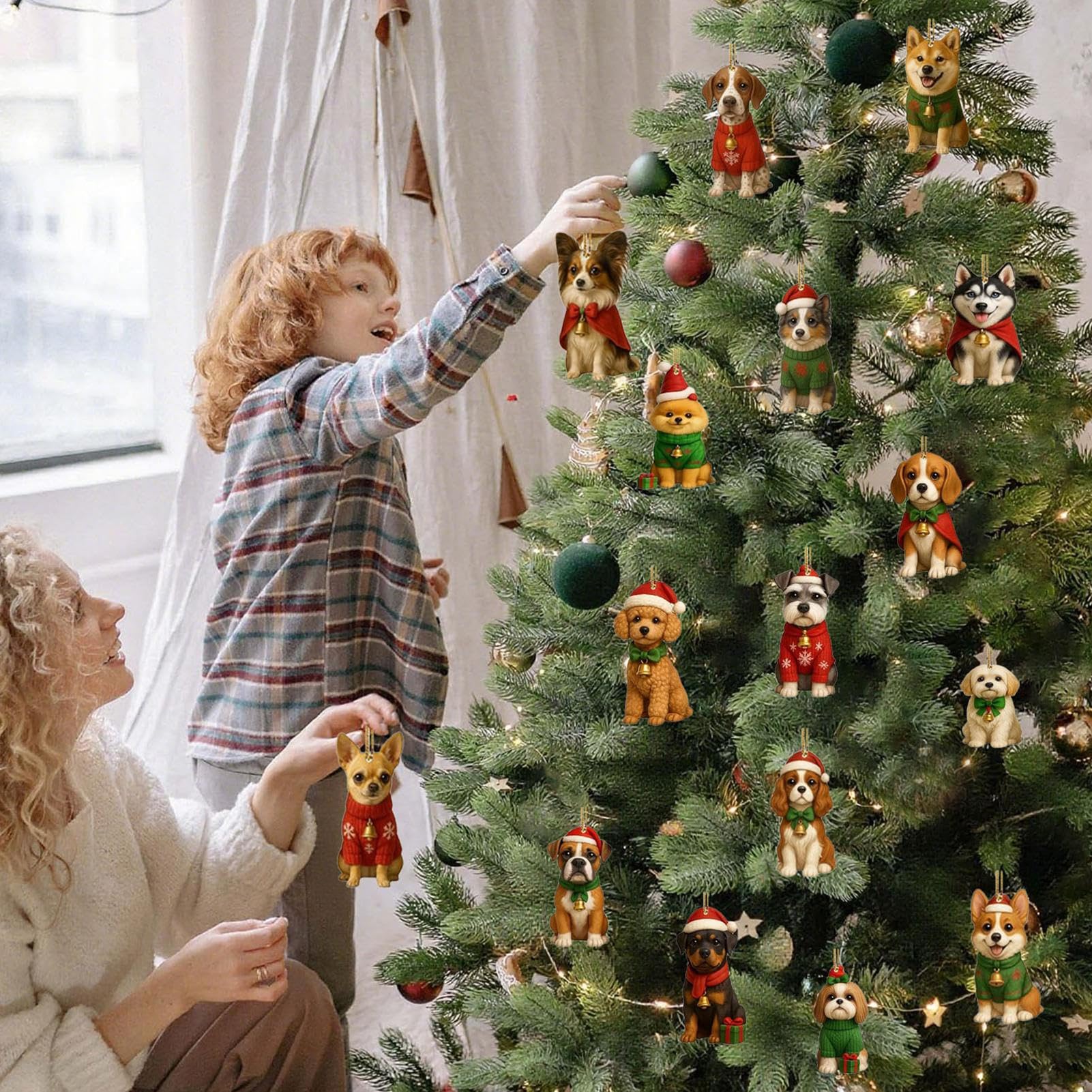 Calendario Countdown Con Ciondolo Cane Decor 2D Piatta Riutilizzabile | Calendario Decor Canino 24 Giorni Countdown Natale Per Famiglia Amanti Cani Bambini Casa Giardino