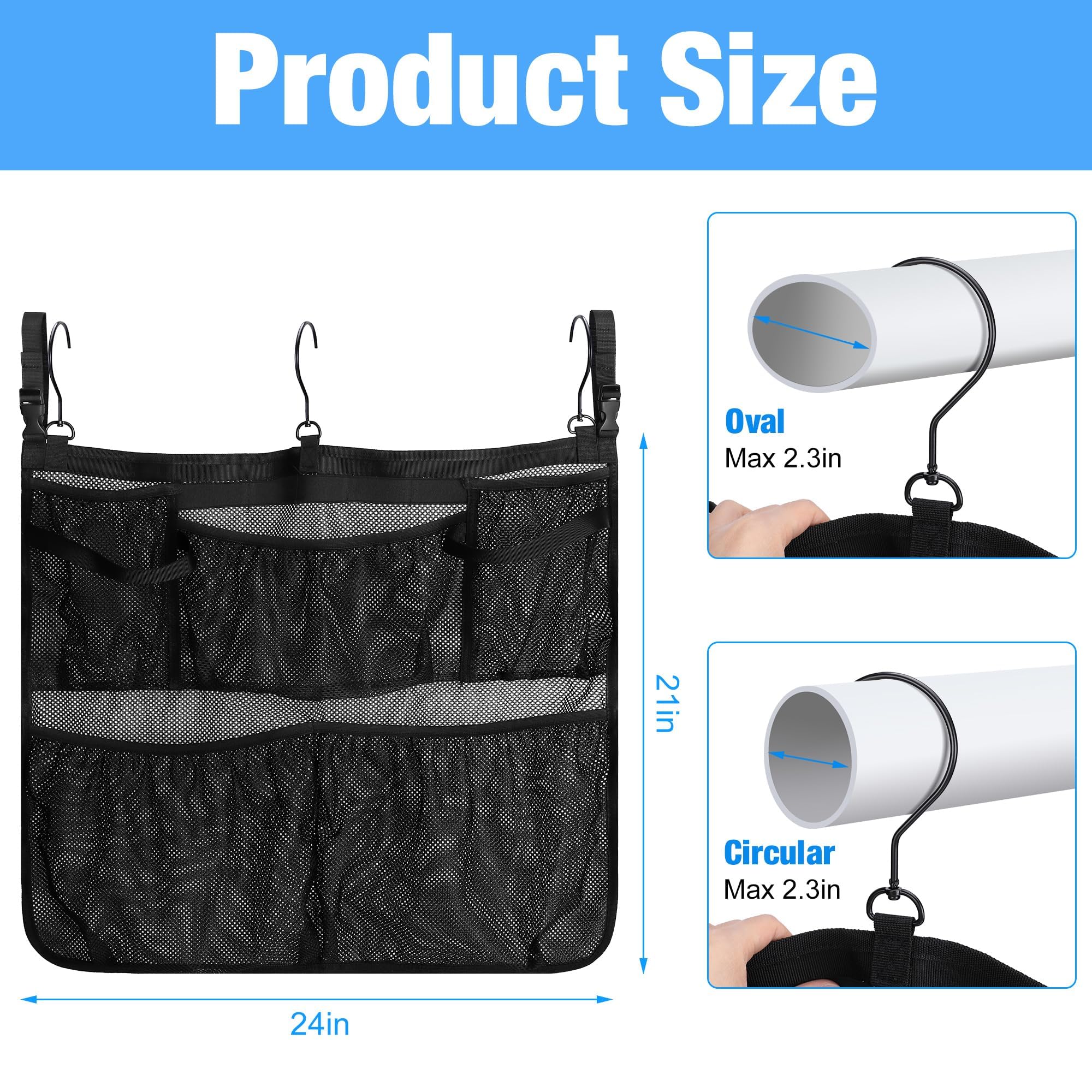 Pool Aufbewahrungstasche, Pool Aufbewahrungskorb, Pool Aufbewahrungsbox, Schwarz Schwimmbad Netztasche mit Haken, Pool Zubehör für Aufstellpool, Badezimmer