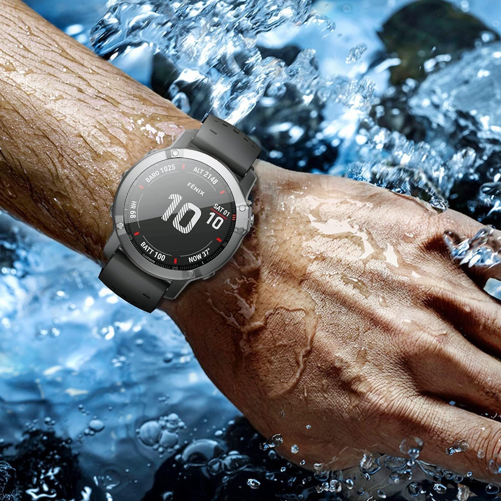 per Garmin Fenix ​​8X Fenix ​​7X Cinturino Sportivo in Silicone Cinturino di Ricambio da 26 mm per Fenix ​​6X/6X Pro/5X Plus/Tactix 7 PRO/Enduro 2/Fenix ​​3/Descent Mk2