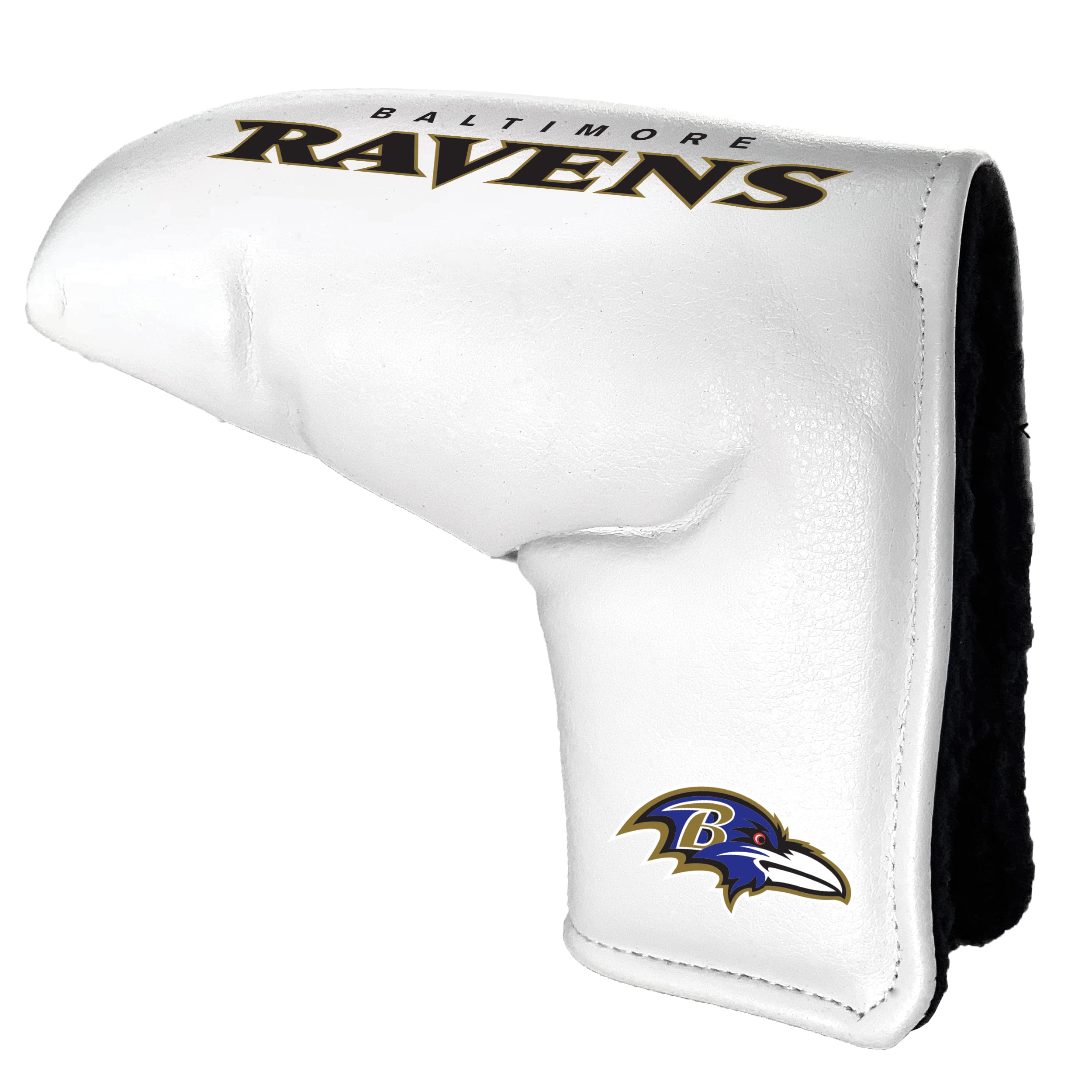 Team Golf NFL Baltimore Ravens Printed Team Golf NFL Tour Blade Putter Cover (White), Fits Most Blade Putters, Scotty Cameron, Taylormade, Odyssey, Titleist, Ping, Callaway