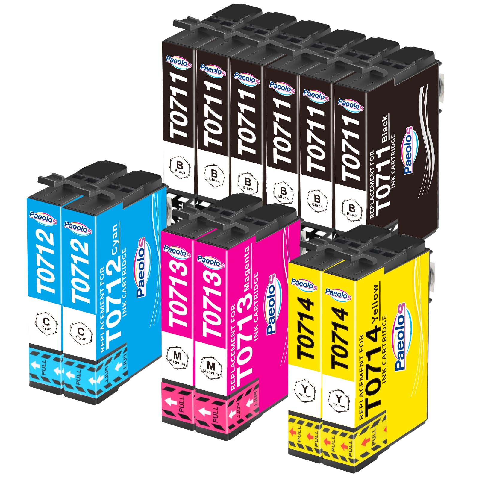paeolos Cartucce T0715 Multipack Compatibile con Epson T0711 T0712 T0713 T0714 per Epson Stylus SX100 SX110 SX200 SX210 SX215 SX218 SX400 SX405 SX410 SX510w DX4000 DX4400 DX7400 DX8400 DX9400F BX300F