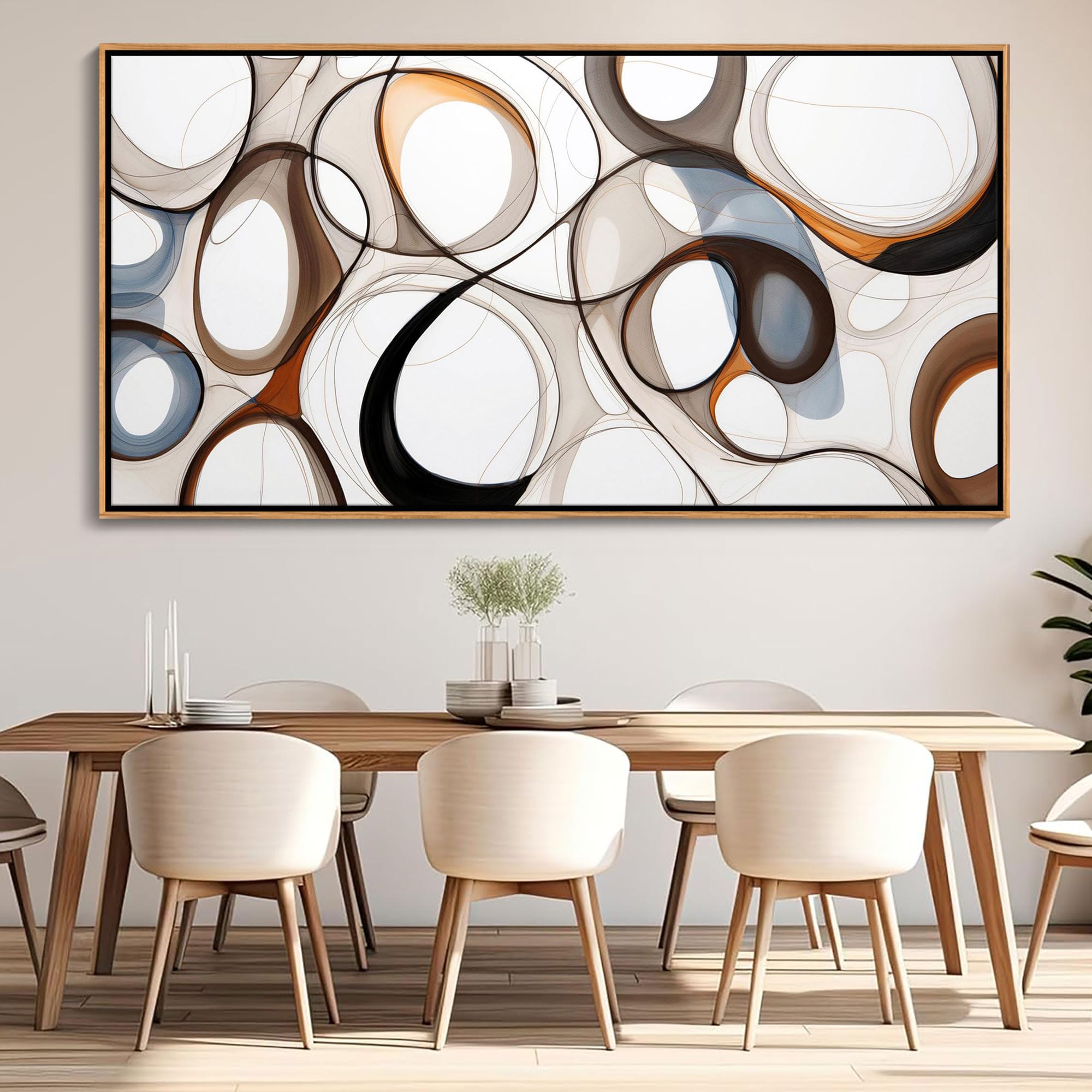 abstract canvas wall art - framed wall art for living room modern minimalist artwork, wood decor, bedroom decorations, kitchen & office wall art prints 20×40