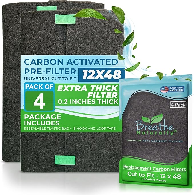 Breathe Naturally Universal Cut To Fit Activated Carbon Air Filter - Replacement Charcoal Air Filters - Carbon Filter Sheet For Air Purifier, Vent Filters & More - Made In USA (Pack - Foto 9