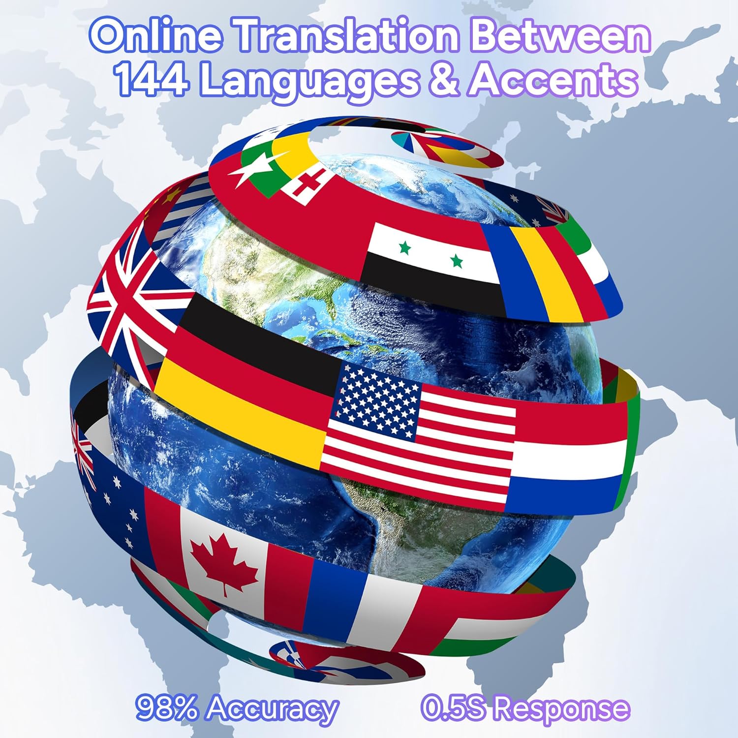 AI Language Translator Earbuds,OWS Real-Time 4-in-1 Translation Earbuds 144 Languages & Accents, Bluetooth 5.4 Translation Device for Travel/Business/Learning (J500plus Black) - Image 2