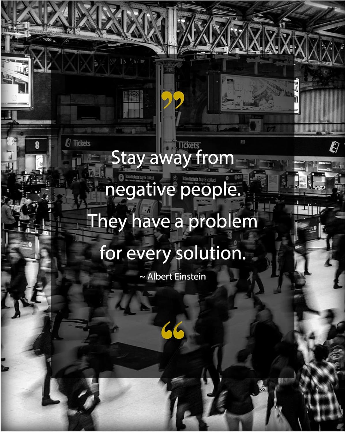 Stay Away From Negative People-Positive Quotes Wall Decor, Encouraging Albert Einstein Quotes Wall Art Print, Motivational Wall Art For Home Wall Decor, Office & College Dorm Decor. Unframed-8×10″