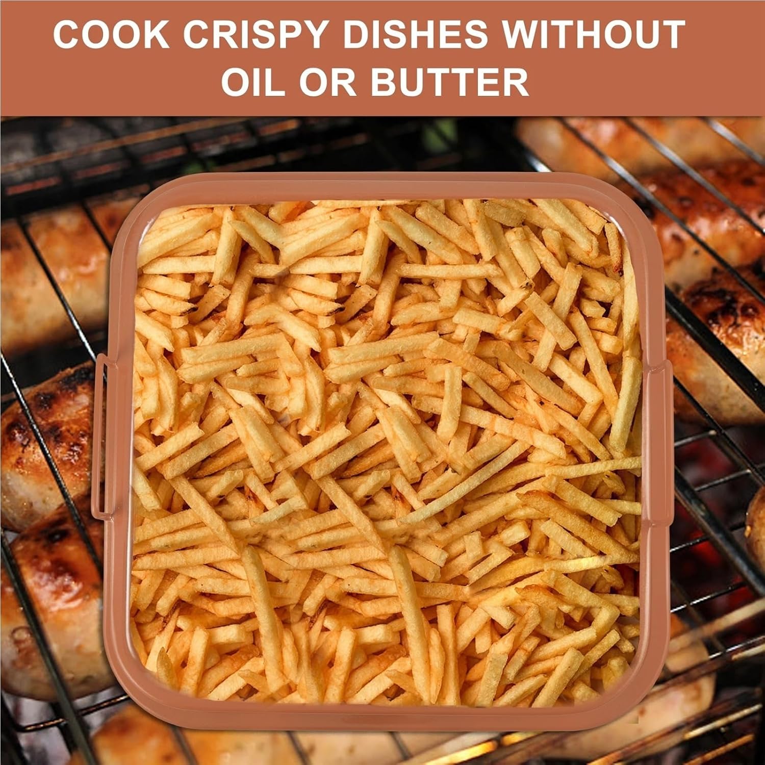 Non-Stick Baking Pan Frying Tray Barbecue Grill Plate Multipurpose Cookware Dish(Brown)