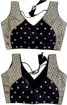 Indian Hawker Women's Party Wear Bollywood Pure Georgette Readymade Style Saree Blouse Crop Top Choli (White 38