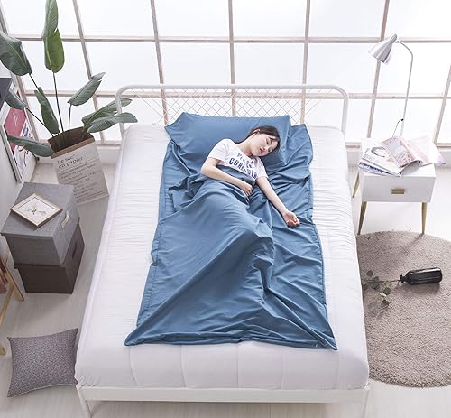 Vista 40 de Saco de dormir ligero para viajes, camping, saco de dormir para adultos, ligero, cálido, hotel, compacto, portátil, para interiores y exteriores