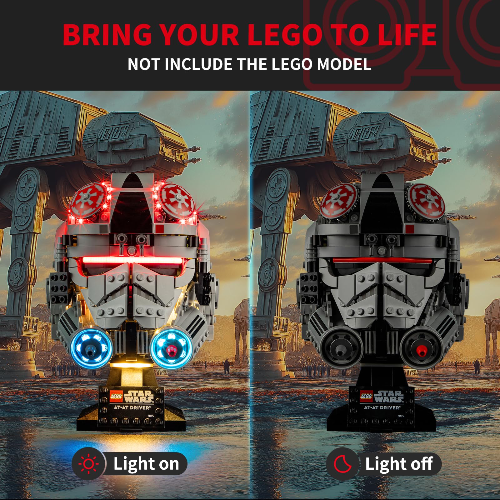 BRIKSMAX Light Kit for Lego-75429 AT-AT Driver Helmet -Led Lighting Compatible with Lego Star Wars Building Set- Not Include Lego Set - Image 2