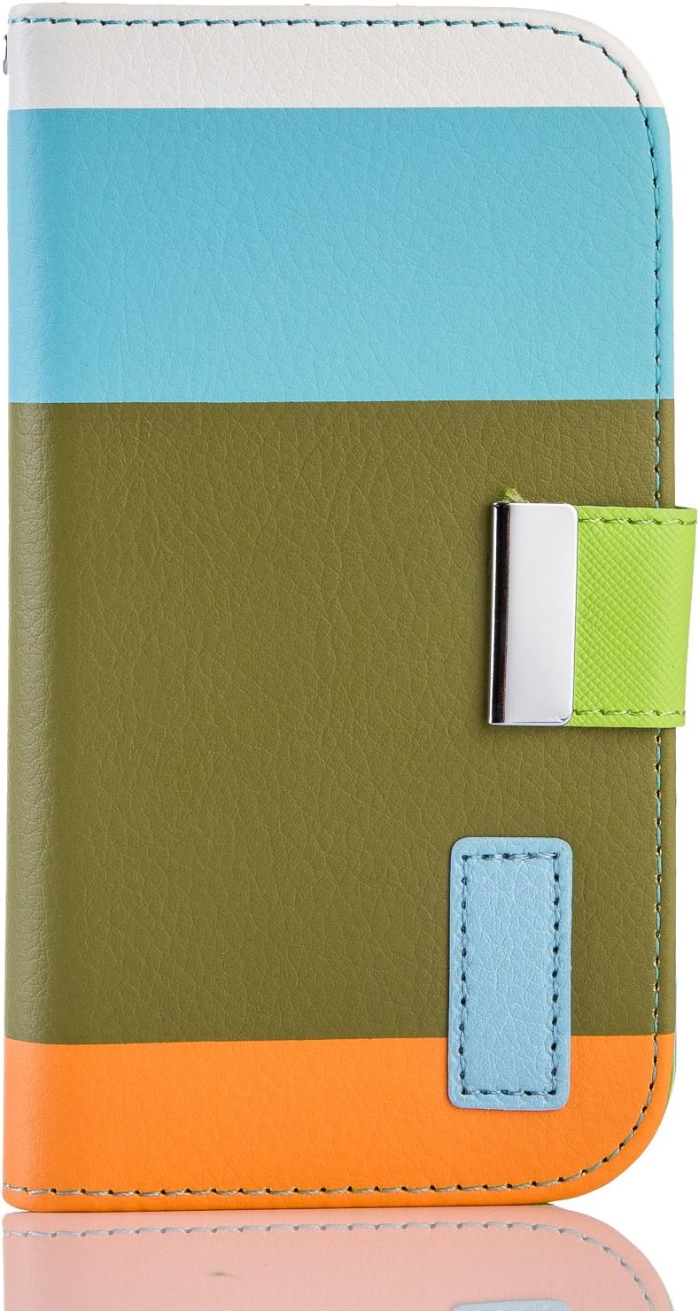 Gadgetsevil Fashion Luxury PU Leather Wallet Flip Case with Credit Card Slots & Holder For Samsung Galaxy S3 i9300 / i9305 / SGH-T999 (Light Blue/Beige/Orange)
