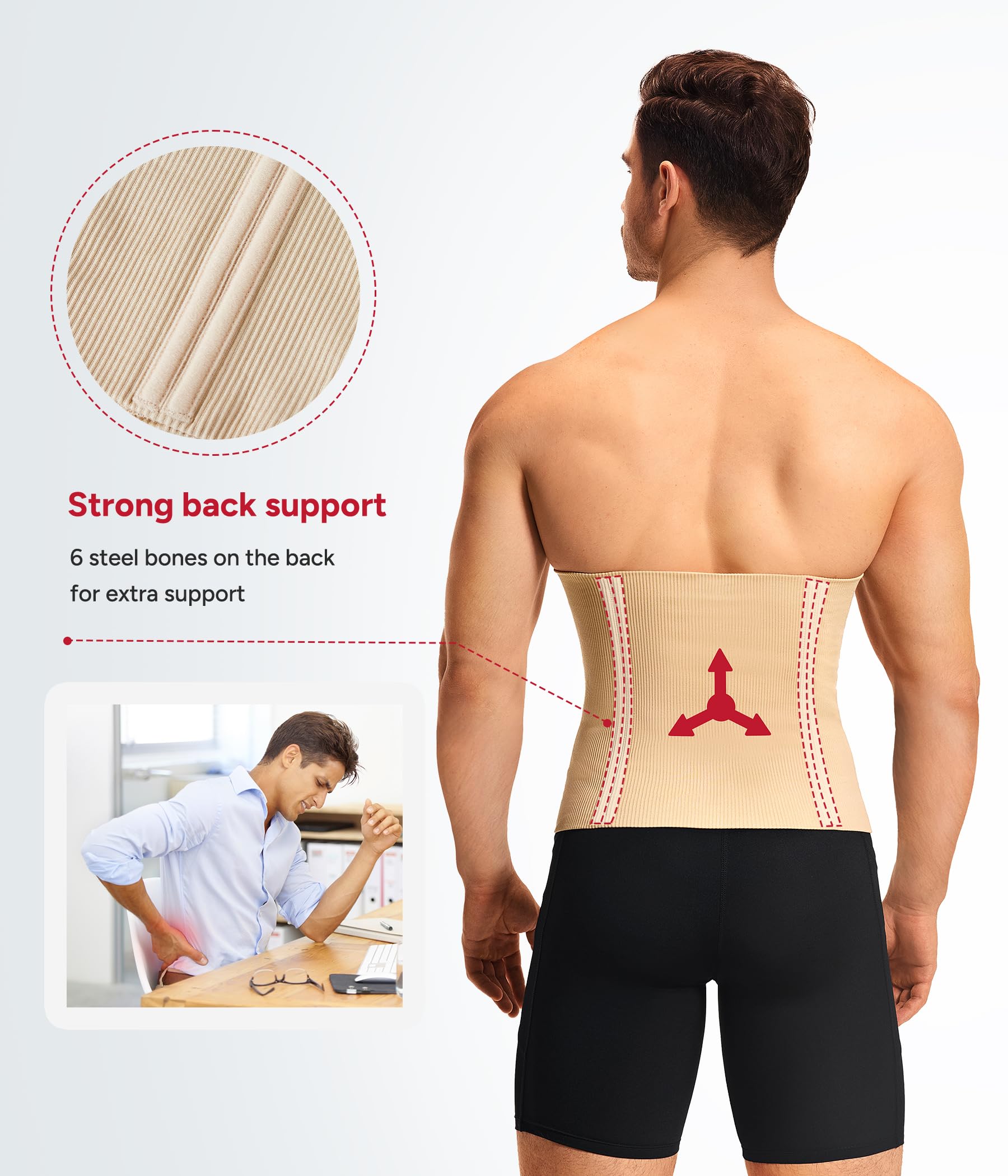 Nebility Uomo Fascia Addominale Dimagrante Corsetto Snellente Cintura Intimo Modellante Dimagrante per Uomo Fascia Pancia Sportivo Fitness Waist Trainer