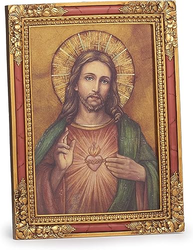 Joseph's Studio by Roman - Colección, icono de corazón sagrado de 7.25 pulgadas de alto, hecho de resina, alto nivel de artesanía y atención al